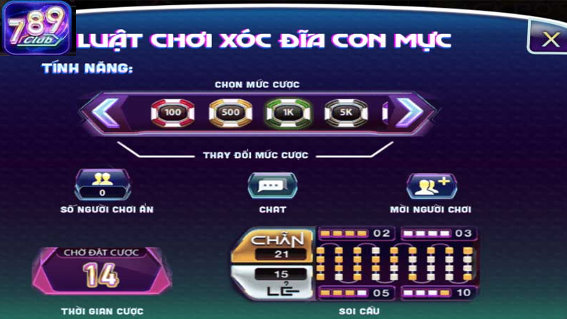 789Club đã tối ưu hóa giao diện trò chơi xóc đĩa con mực
