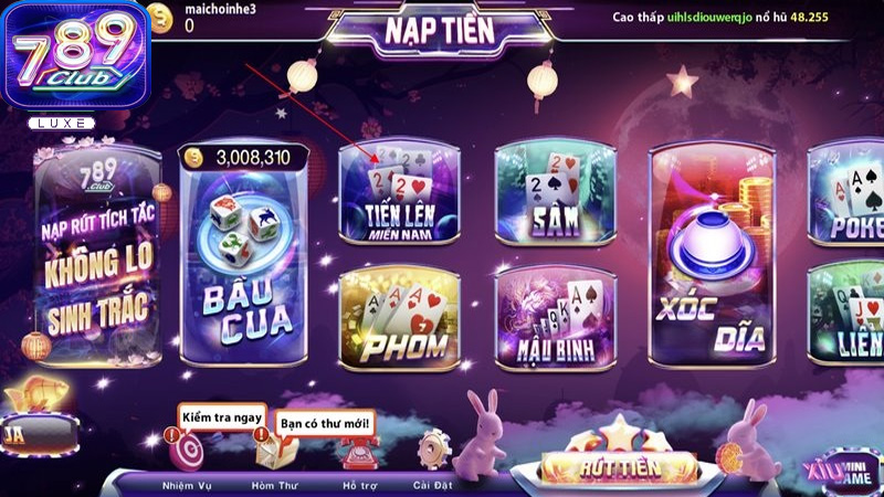 tiến lên miền Nam tại 789Club còn mang đến cơ hội nhận thưởng hấp dẫn